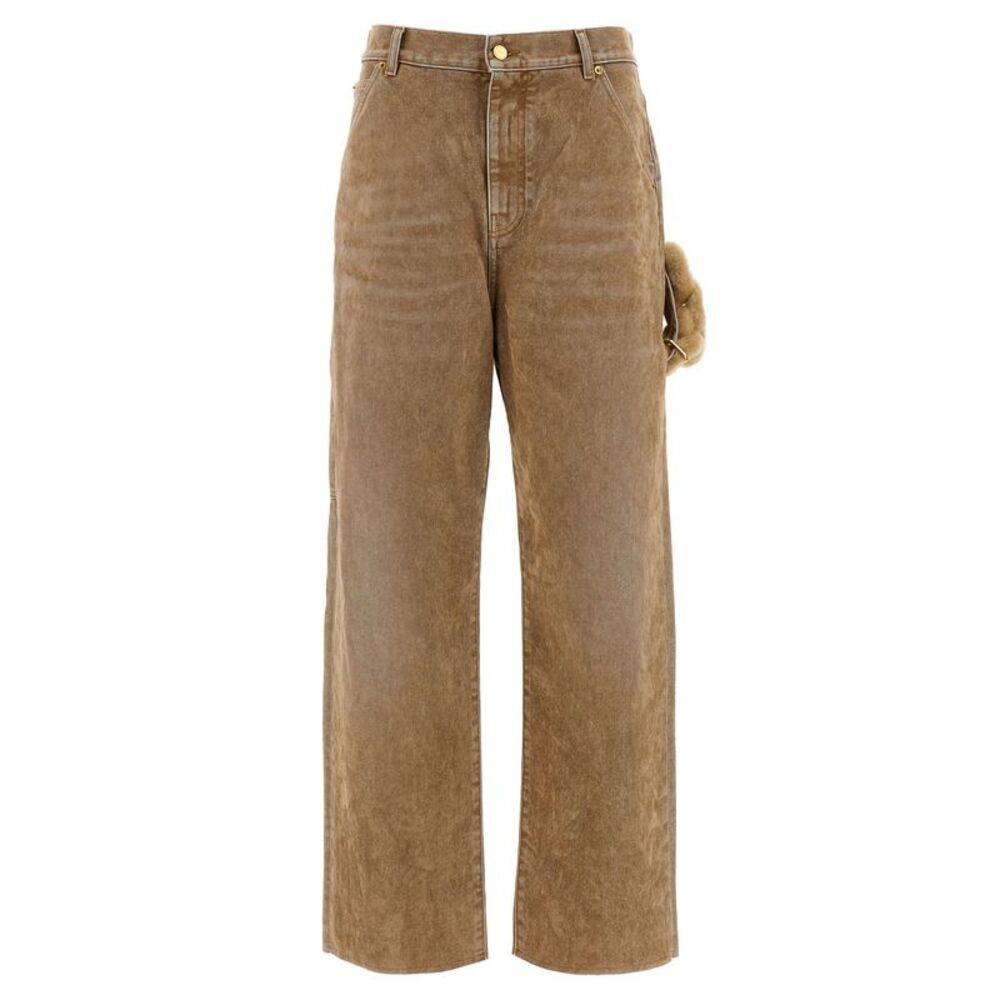 Darkpark Beige Cotton Straight-Leg Women's Jeans